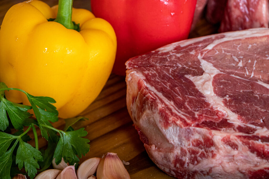 Meat and peppers
